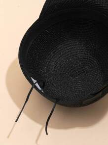 Sombrero de paja unicolor - Negro - Ver 4