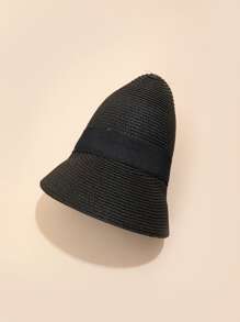 Sombrero de paja unicolor - Negro - Ver 3