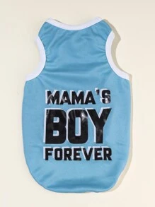 Letter Graphic Pet Tank - Baby Blue - View 2