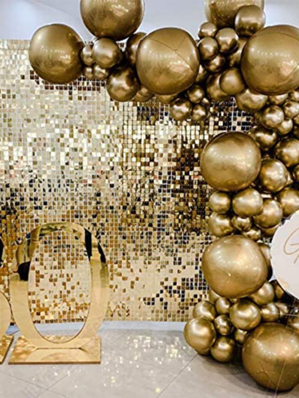 1pc Party Tassel Curtain, Metallic Gold Party Decorative Background