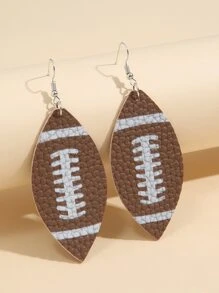 人造皮革美式足球耳墜