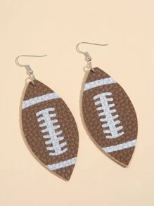 人造皮革美式足球耳墜