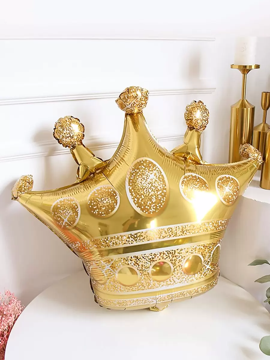 1 pieza Globo decorativo de corona rosada y azul de tamaño mediano de 30 pulgadas, decoración de pared para fiesta de cumpleaños