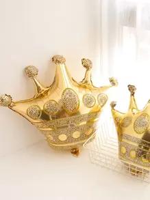 1 pieza Globo decorativo de corona rosada y azul de tamaño mediano de 30 pulgadas, decoración de pared para fiesta de cumpleaños