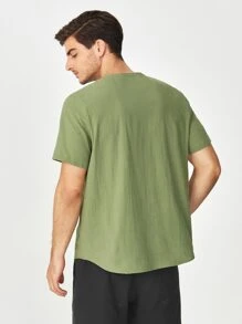 GENTILAND Camisa De Hombre Con Media Botonadura - Verde Oliva - Ver 2