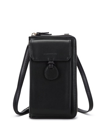 Letter Graphic Flap Phone Wallet
