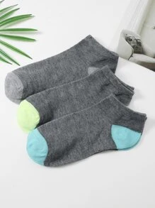 3 đôi vớ mắt cá chân hai tông màu - Xám - Xem 2