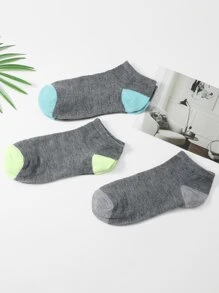 3 đôi vớ mắt cá chân hai tông màu - Xám - Xem 1