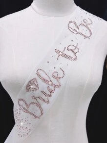 Letter & Rhinestone Decor Bridal Belt