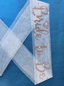 Letter & Rhinestone Decor Bridal Belt