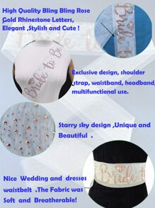 Letter & Rhinestone Decor Bridal Belt