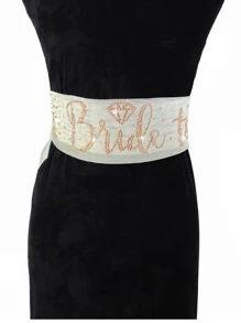 Letter & Rhinestone Decor Bridal Belt