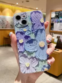花卉图案手机壳，兼容 11、 13、 14 Pro Max，国际版，非国内版 - 彩色 - 查看 1