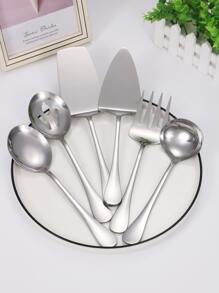 6 piezas Set cubiertos de acero inoxidable - Plateado - Ver 1