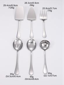6 piezas Set cubiertos de acero inoxidable - Plateado - Ver 3