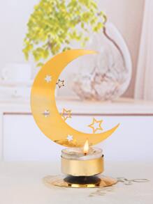 1pc Moon Design Candle Holder - Gold - View 4