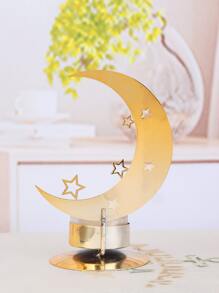 1pc Moon Design Candle Holder - Gold - View 5