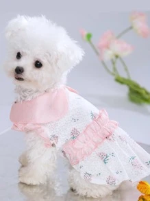 Strawberry Print Pet Dress - Multicolor - View 1