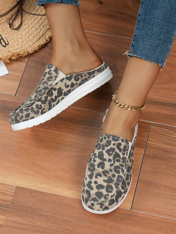 leopard mule sneaker