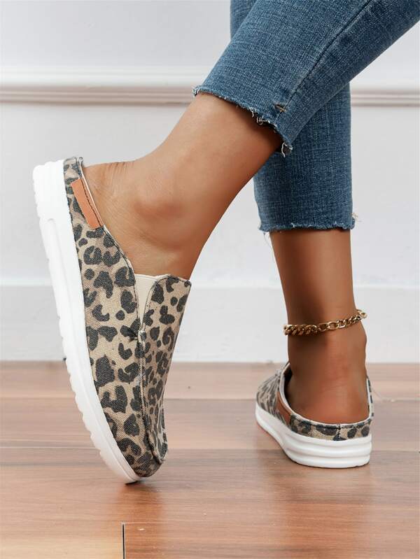 leopard mule sneaker