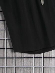 Manfinity Homme Men Solid Curved Hem Tank Top - Black - View 3