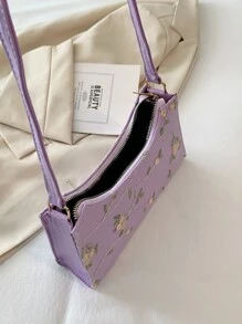 Casual Embroidered Floral Embroidered Bag, For Women, Rookies & White-Collar Workers,For Lady,For Female For Business/Commute/Work/Office,For Festivals/Vacation/Holiday - Purple - View 4
