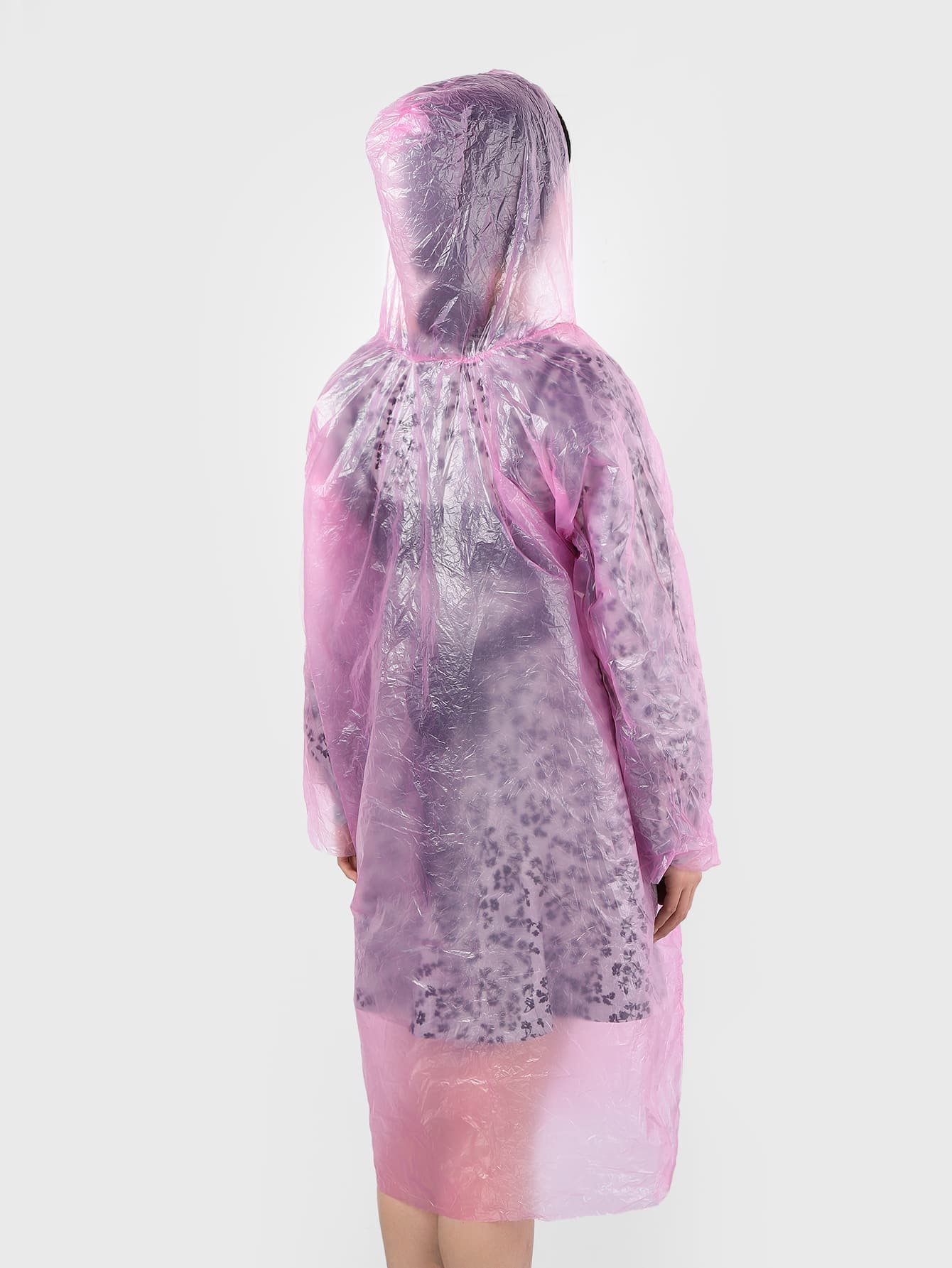 Ropa de lluvia desechable con capucha - Rosa - Ver 1