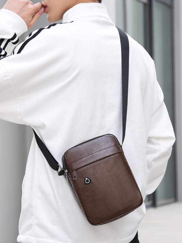 Students Shoulder Bag Mini Men Eyelet Detail Square Bag, Handbag, College, Outdoors, Sports, Commute Leather Bag Waterproof PU Leather Vintage Side Bag For With Adjustable Strap Gifts Classic Satchel Bag Hiking Student Fall Travel Winter Large Capacity Multi-Functional Portable Fashionable Casual Vacation Side Bags Hip Bag Gifts Men Bag Christmas Retro Bag Holiday Essentials Bag Camping Sling Bag Brown Bag Back To School Vintage Gift Bag Pack Cross Body Bag Spring Vintage Bags School Supplies Purse Camera Bag