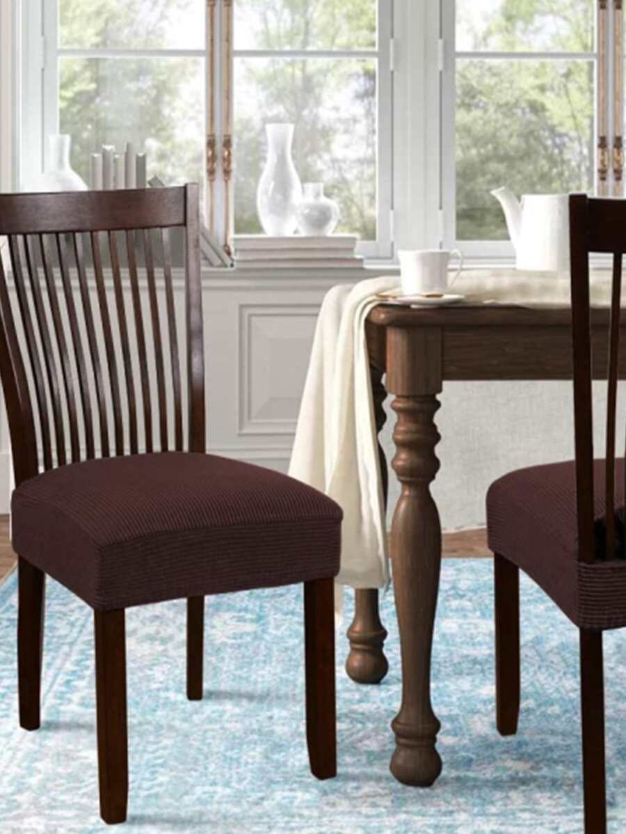 Solid Color Chair Seat Cushion Cover - Chocolate Brown - View 1