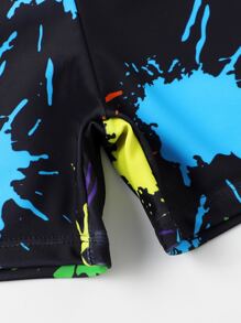 男孩手遊手柄與隨機噴墨印花泳衣