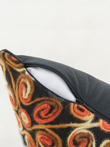 Floral Embroidery Cushion Cover Without Filler - Multicolor - View 2