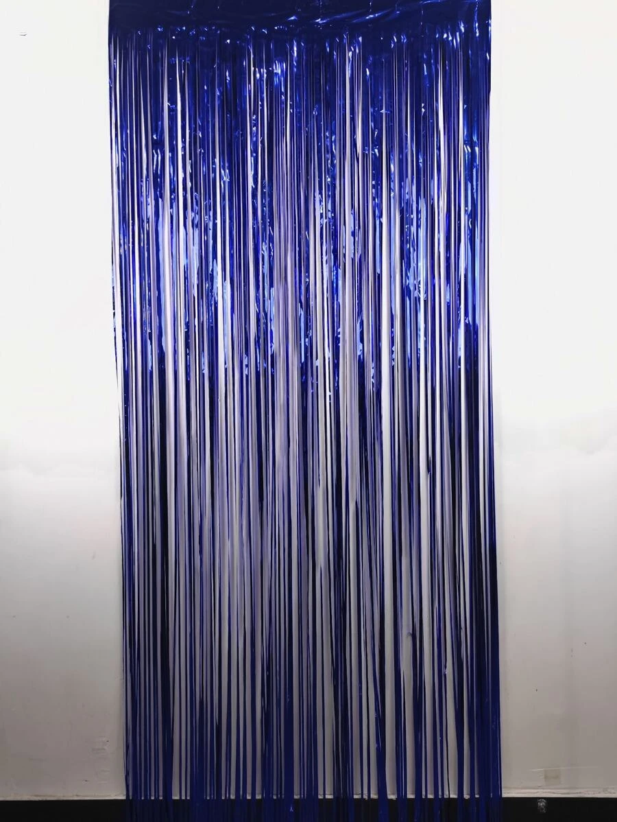 1入組派對背景金屬箔流蘇金屬絲窗簾成人兒童生日派對婚禮裝飾嬰兒淋浴用品 - 藍色 - 查看 1