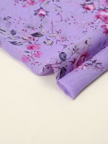 1 pieza bufanda de mujer moderna y transpirable con estampado floral - Púrpura malva - Ver 4