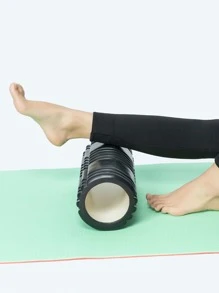 1pc Yoga Foam Grid Roller - Black - View 1