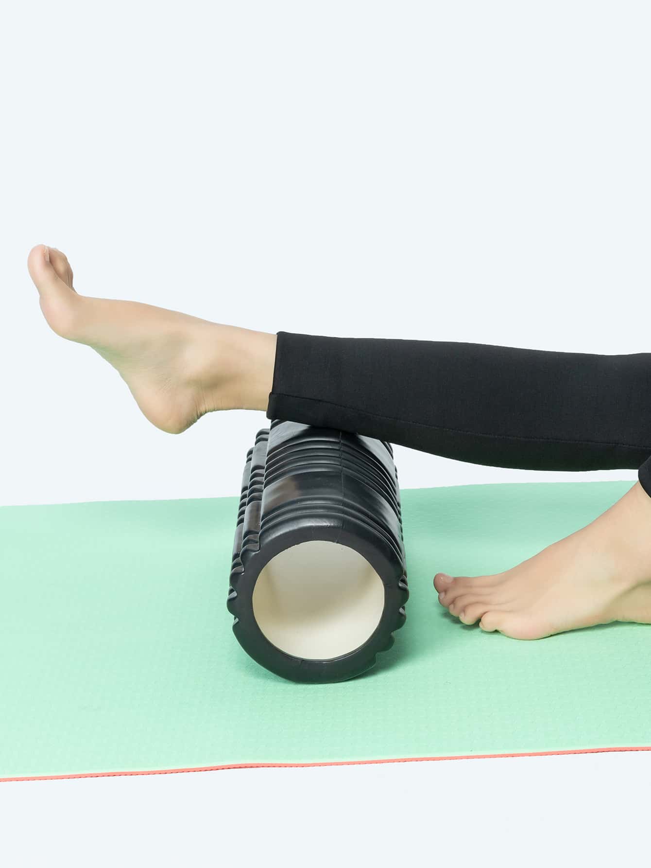1pc Yoga Foam Grid Roller - Black - View 1