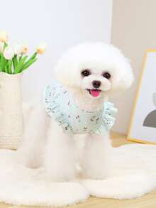 Áo phông in hình thú cưng Cherry - Màu xanh lam - Xem 2