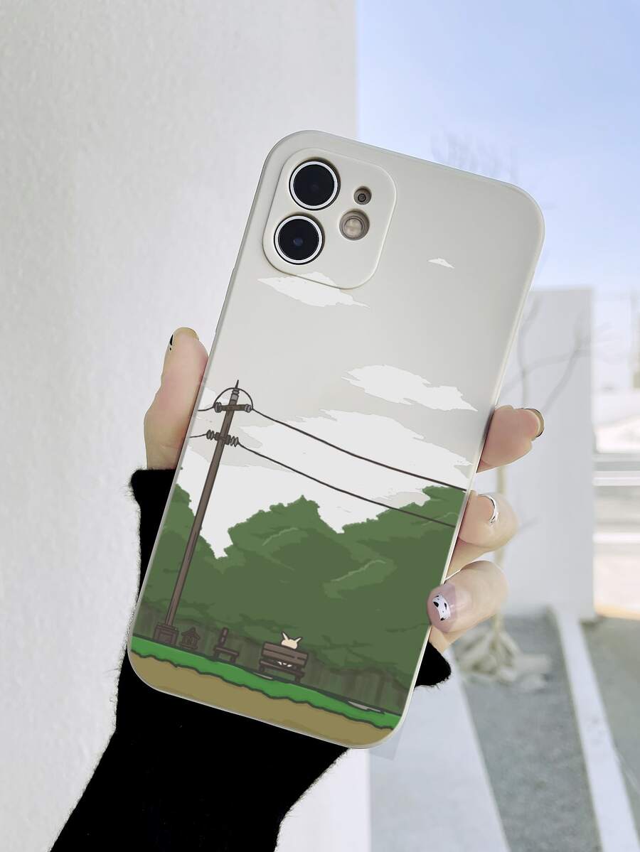 Cartoon Graphic Phone Case - Beige - View 1