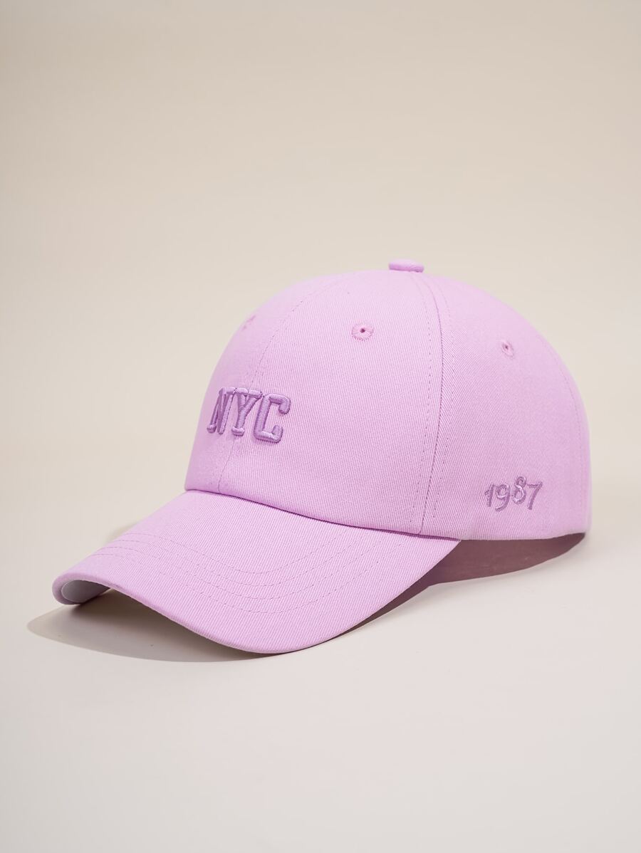 Letter Embroidered Baseball Cap For Men And Women - Purple - View 1