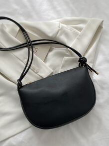 Túi vai màu trơn Có thể điều chỉnh được Đúng mốt - màu đen - Xem 4