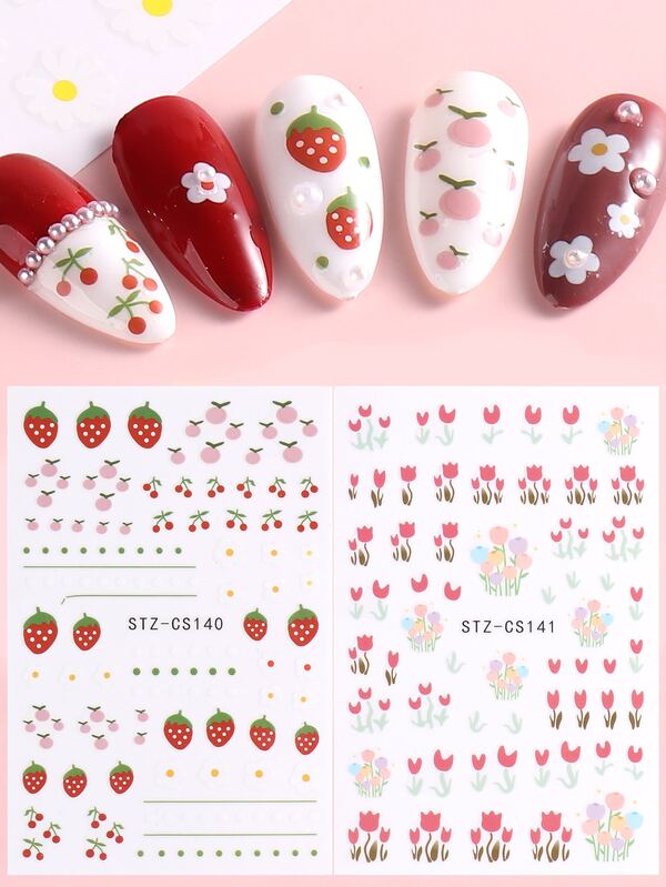 is that the new 2sheets flower strawberry print nail art sticker romwe usa