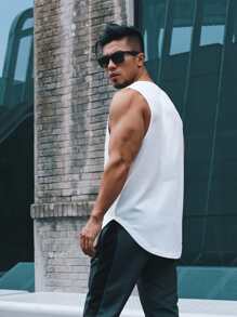 Manfinity Sport Streetwear Men Letter Graphic Sports Tank Top Workout Tops Men Tank Topsmen Sleevelessmuscle Shirt For Menmens Tank Topsmen's Tank Tops - White - View 5