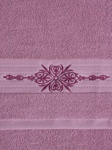 1pc Embroidered Towel - Purple - View 6