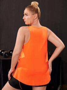 Yoga High Street Top tank deportivo suave con estampado de letra - Naranja - Ver 2
