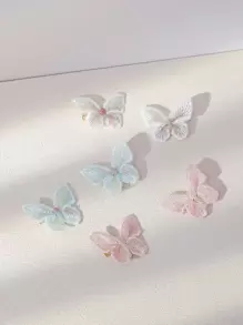 6件套梦幻彩色蝴蝶儿童发夹 - 彩色 - 查看 2