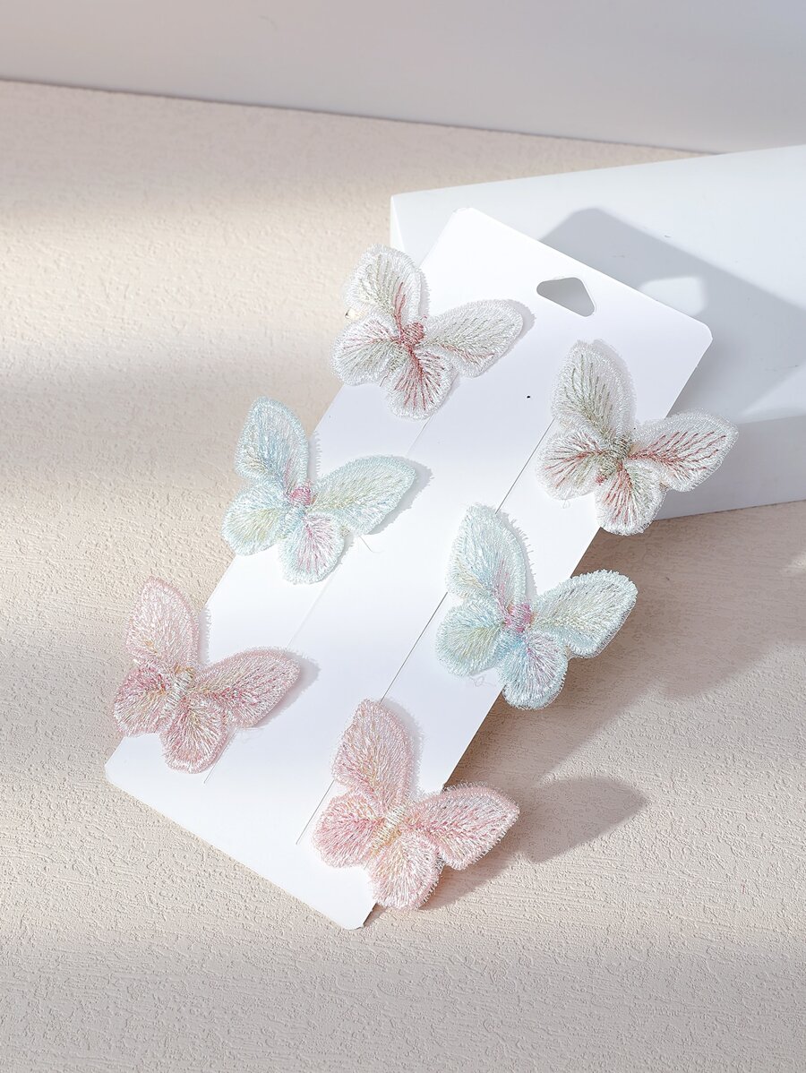 6件套梦幻彩色蝴蝶儿童发夹 - 彩色 - 查看 1