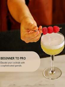 2pcs Stainless Steel Cocktail Stick, Minimalist Ball Decor Bar Spoon For Bar - Silver - View 3