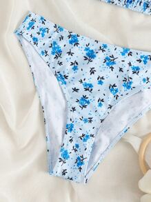 Summer Ditsy Floral Smocked Bikini - Multicolor - View 5