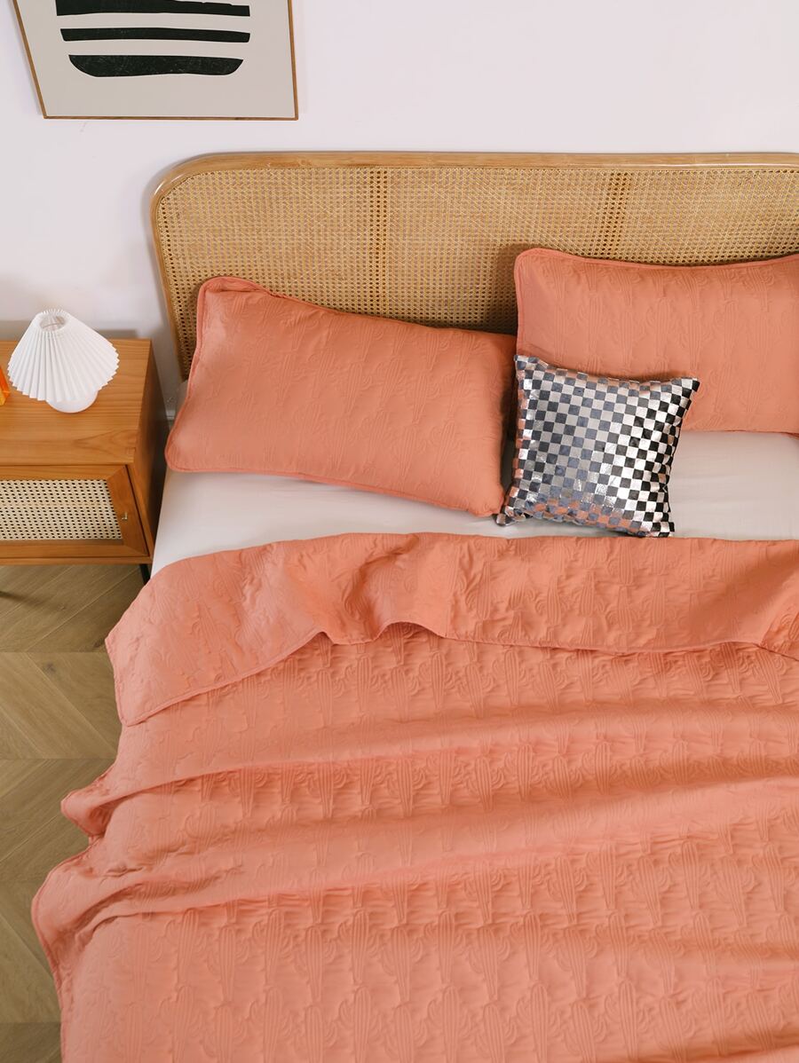 Set colcha simple guateado - Naranja - Ver 1