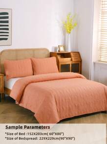 Set colcha simple guateado - Naranja - Ver 3