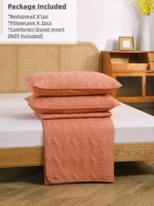 Set colcha simple guateado - Naranja - Ver 4